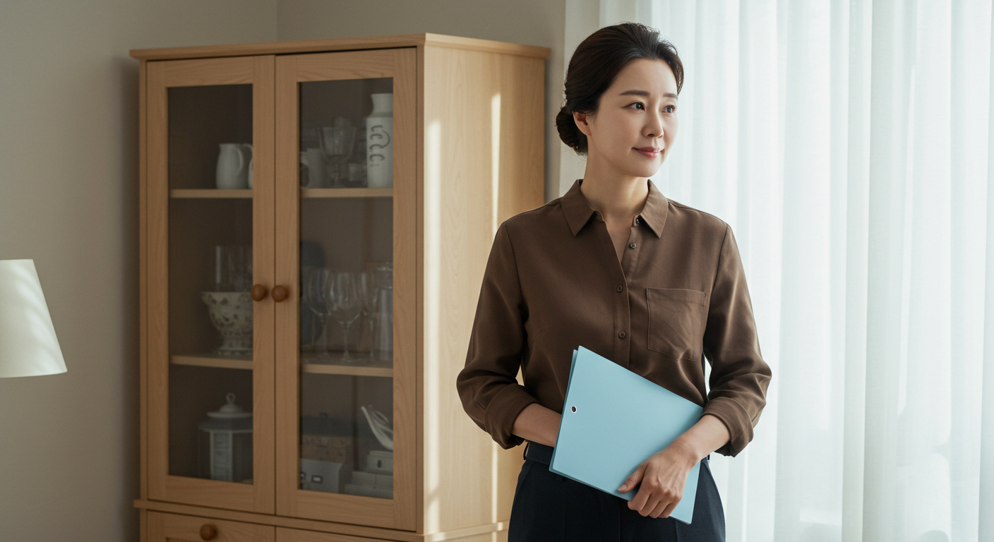 중년여성 봄 데일리룩