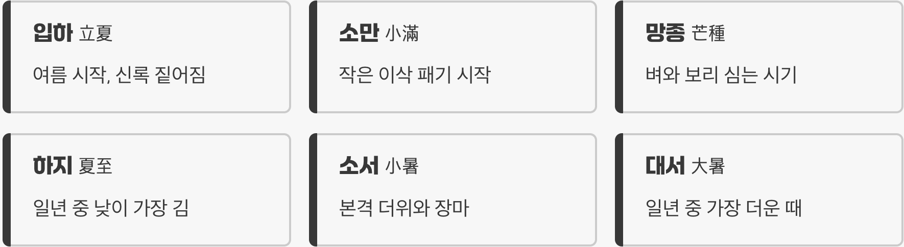 여름, 만물이 푸르게 빛나다 (입하 ~ 대서)