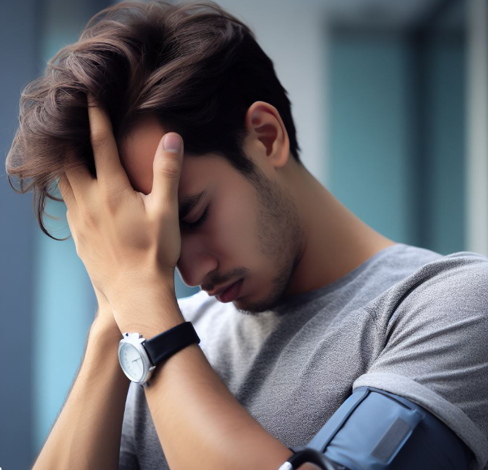 성인병으로 고뇌하는 사람 이미지