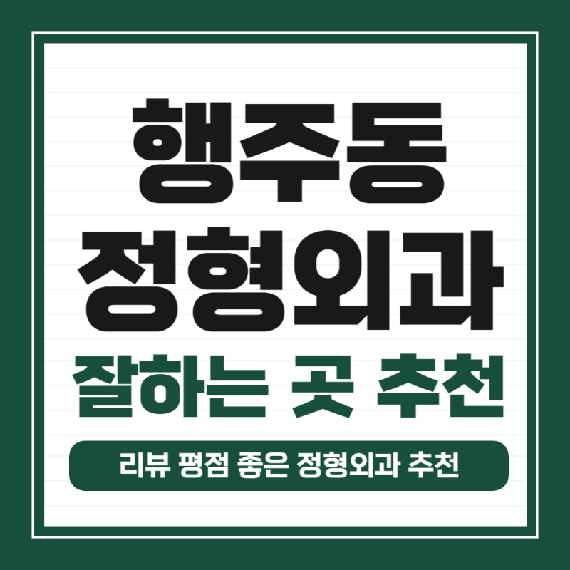 고양시 행주동 정형외과 유명하고 잘하는 곳 추천 TOP 5