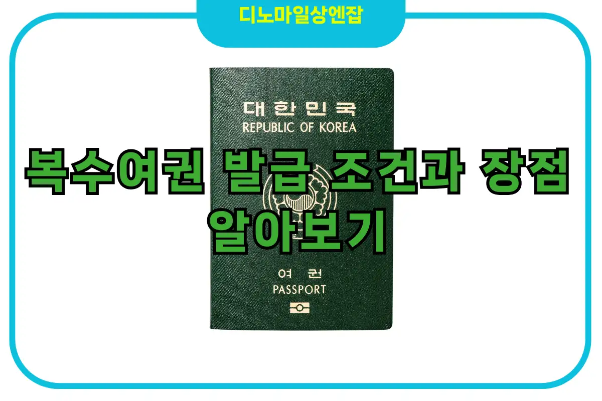 복수여권 발급 조건과 제출서류 장점 알아보기