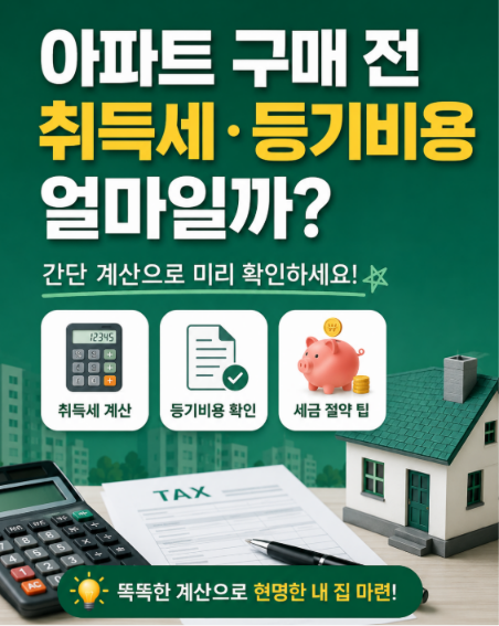 아파트 취득세 등록세 계산