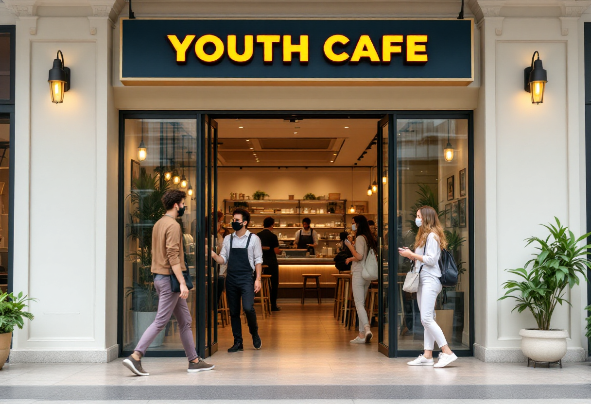 청년카페 들어가는 모습