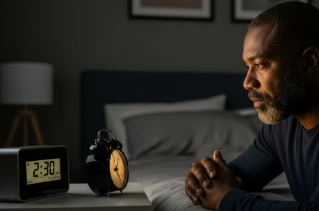 수면 장애를 겪는 남성