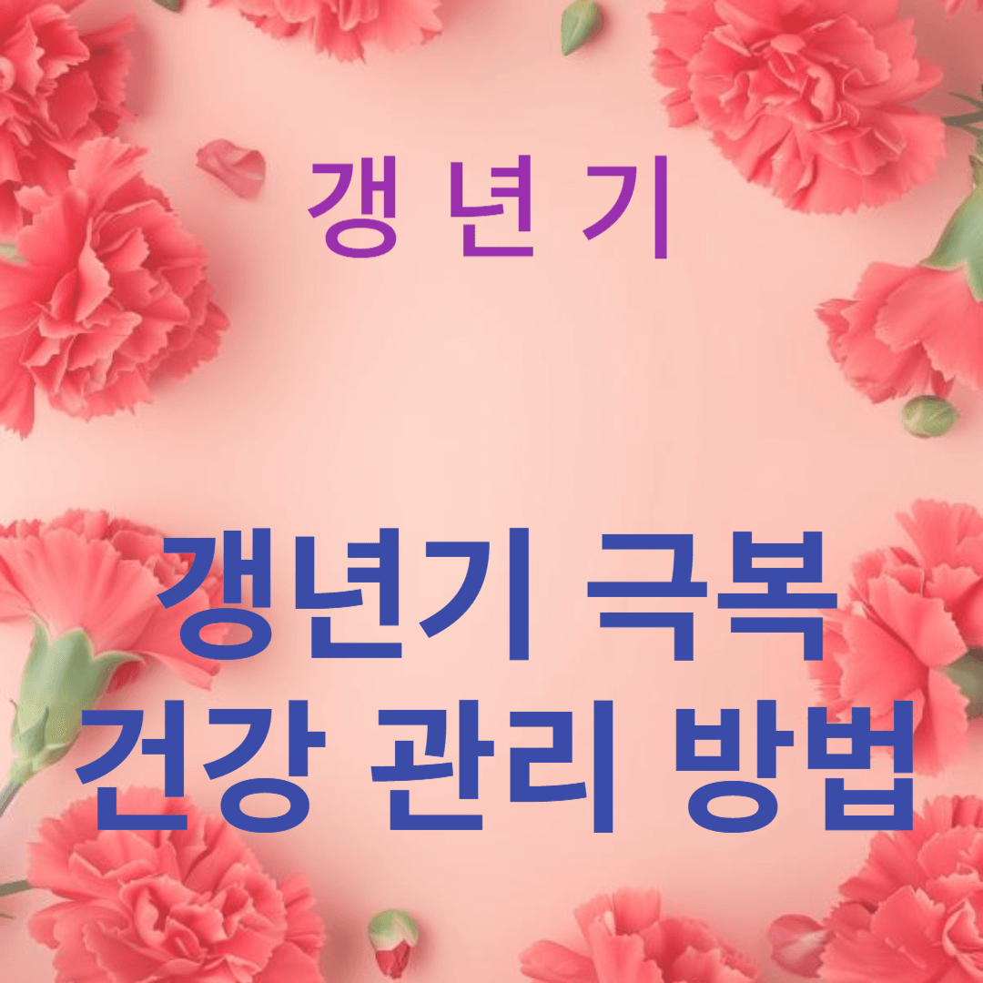 갱년기 극복을 위한 효과적인 건강 관리 방법