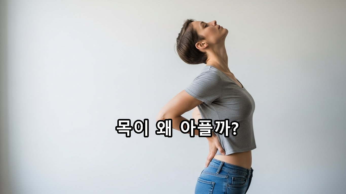 거북목에 좋은 스트레칭 하는 여자 썸네일
