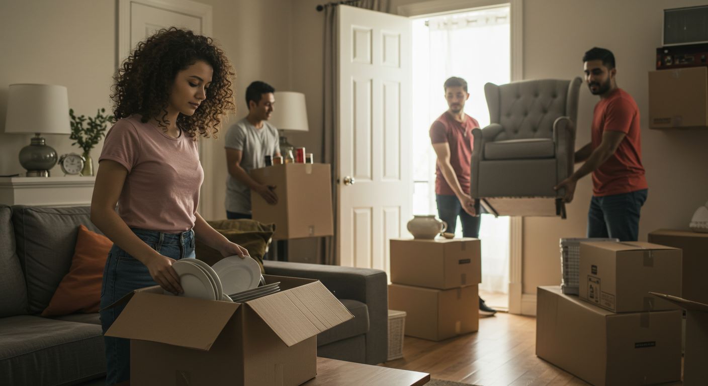 이삿짐을 옮기는 사람들 모습