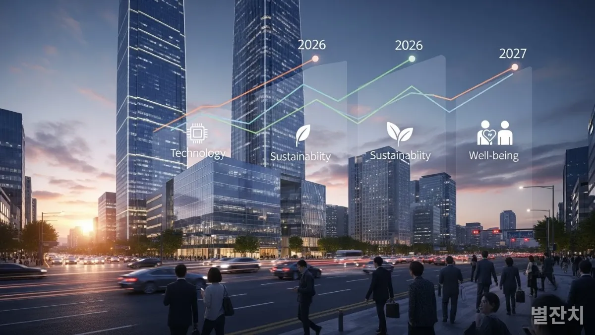 2026년과 2027년 트렌드를 반영한 한국 도시 전경