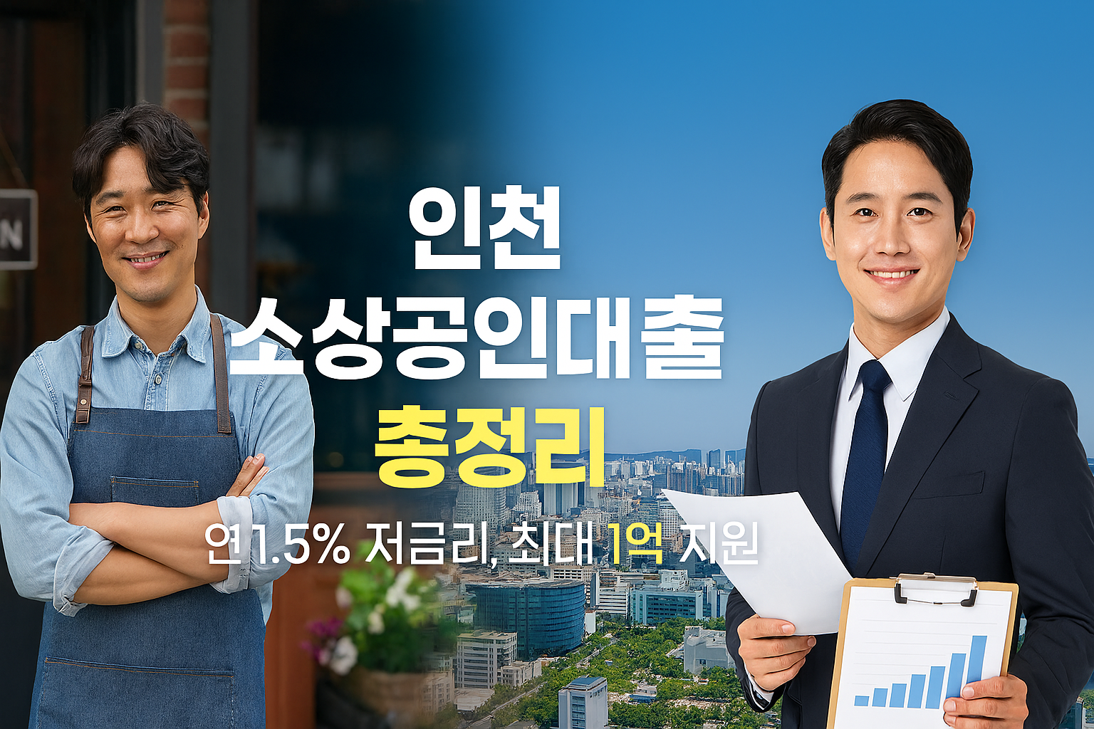 인천시 소상공인 경영안정자금, 최대 1억 지원, 연 1.5% 저금리 대출 안내 썸네일