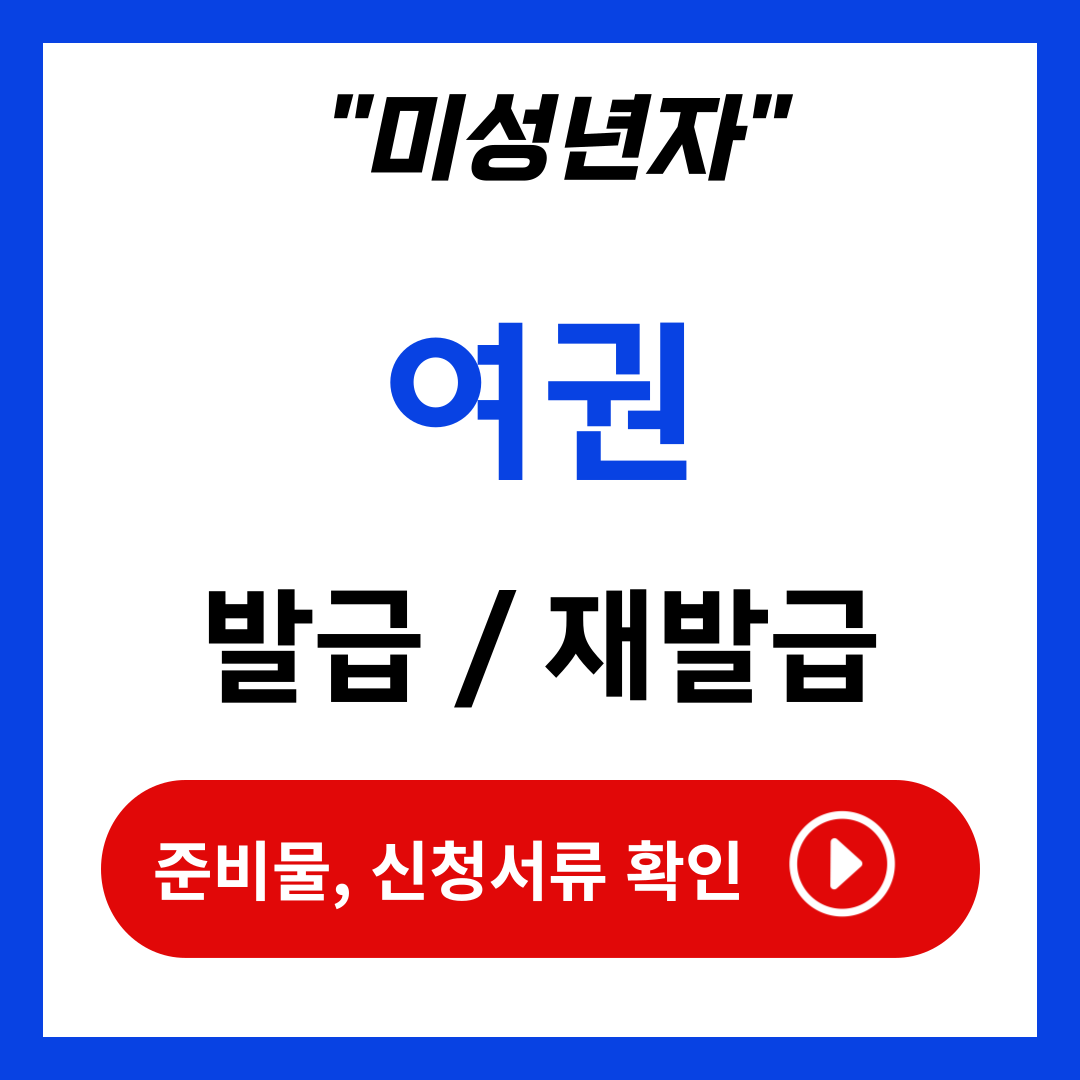 미성년자 여권 발급 신청서류 준비물 재발급