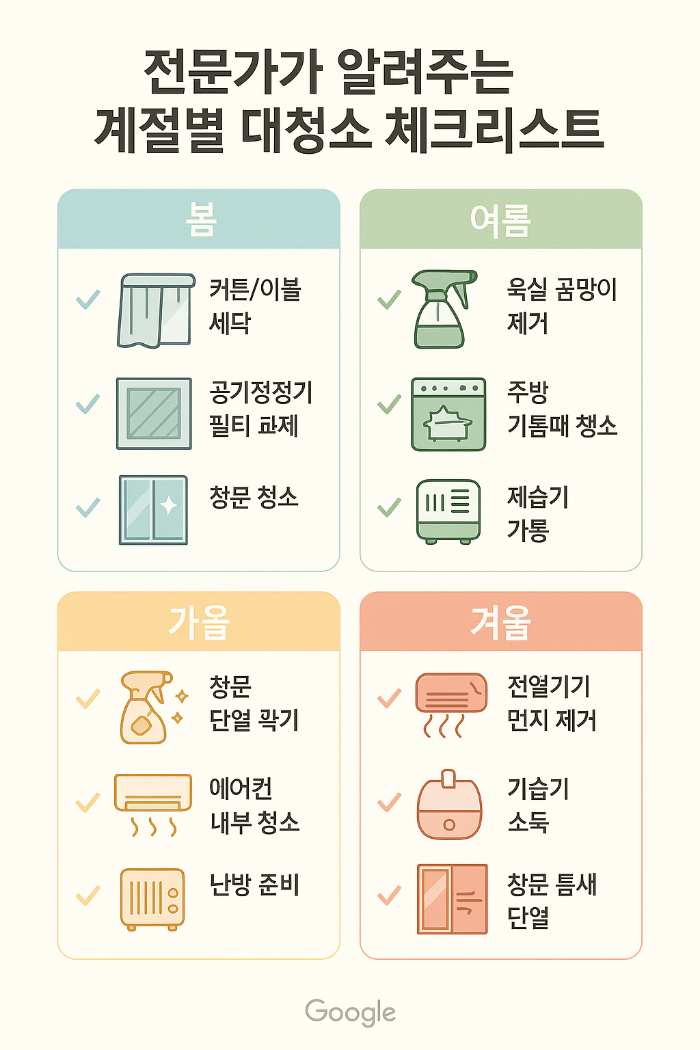 계절별 대청소 체크리스트