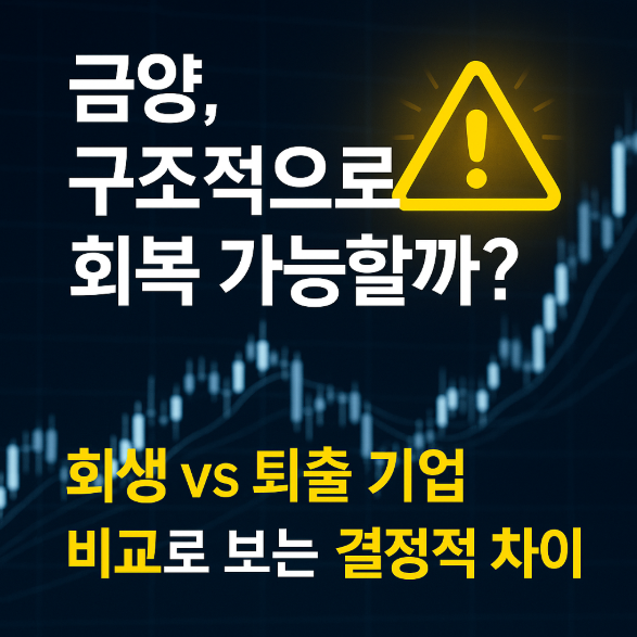 금양 상장폐지 위기인가? ❘ 회생기업과 퇴출기업 비교로 본 구조적 리스크 분석글에 대한 썸네일 이미지입니다.