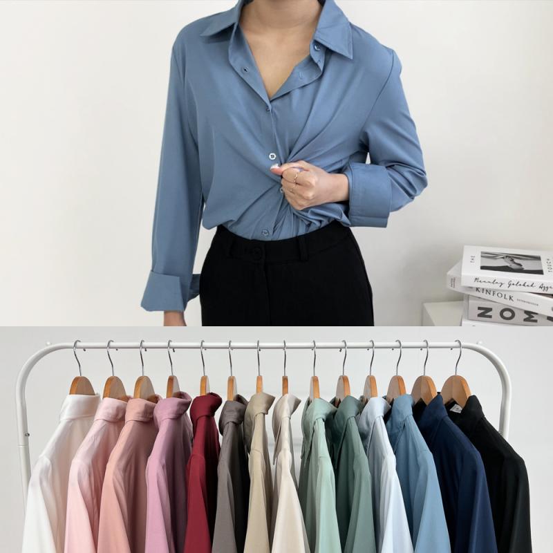 1+1 구김없는 여성 링클프리 블라우스 셔츠 (14color) 출근룩 빅사이즈 55 66 77 88