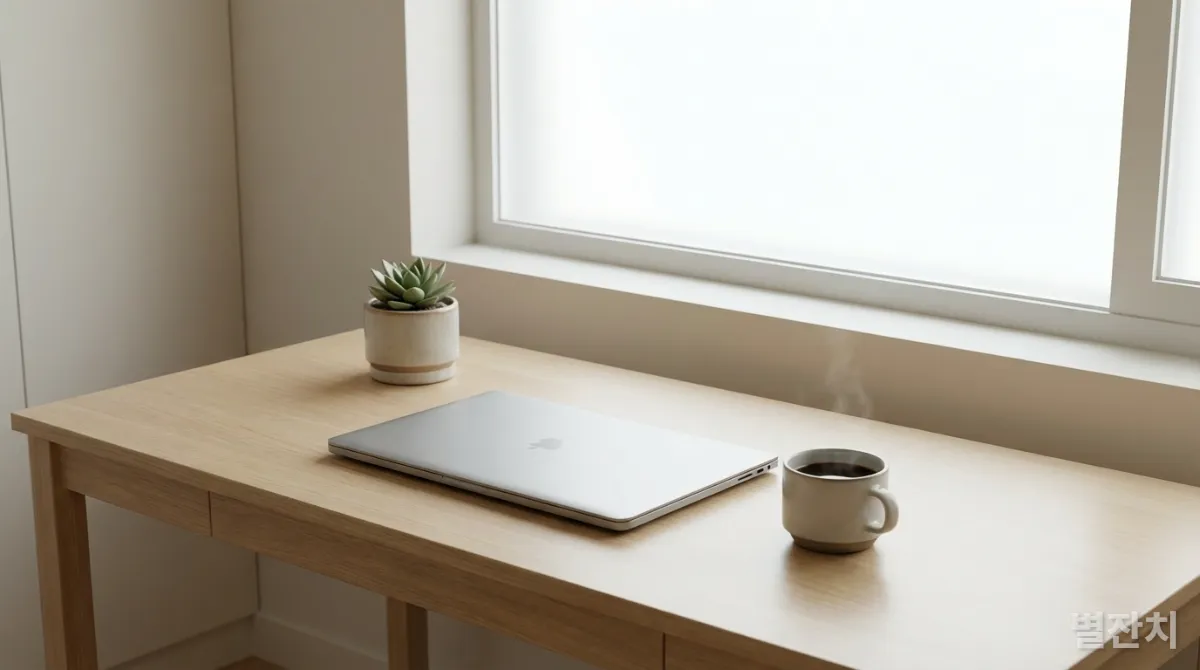 외부 자극을 최소화한 한국식 미니멀리스트 작업 공간