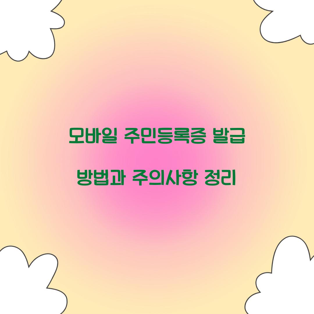 모바일 주민등록증 발급