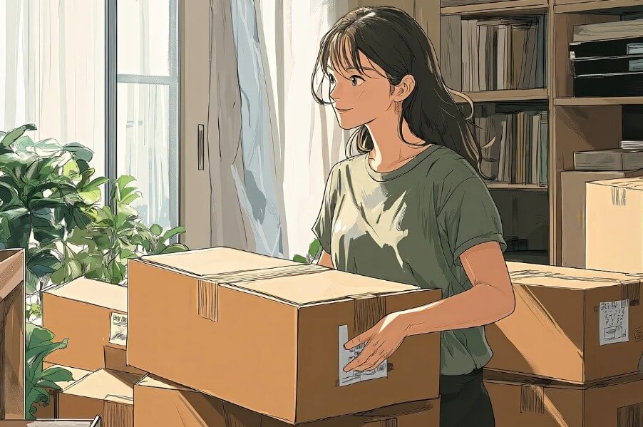 이사 준비하는 여성