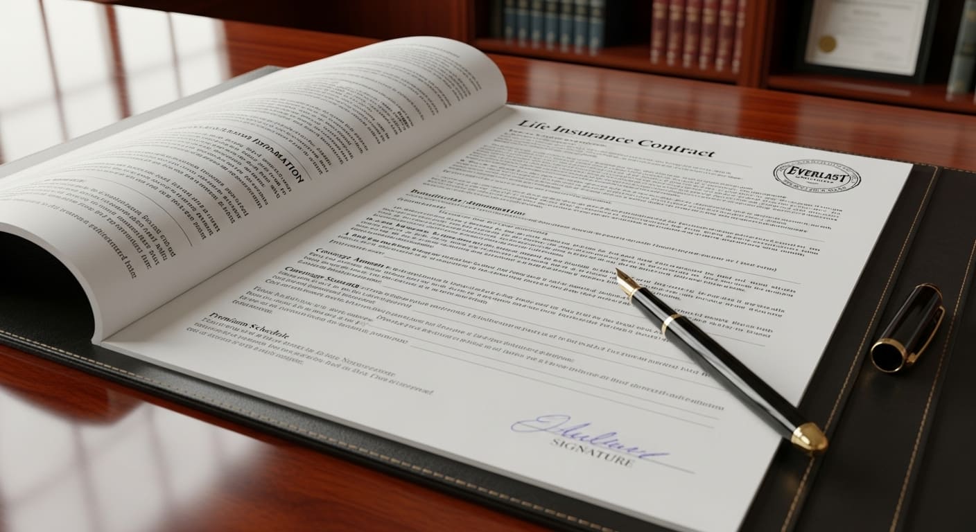 중장년 부부가 보험 서류를 검토하는 모습