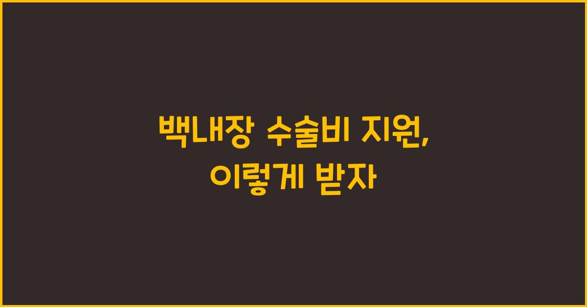 백내장 수술비 지원