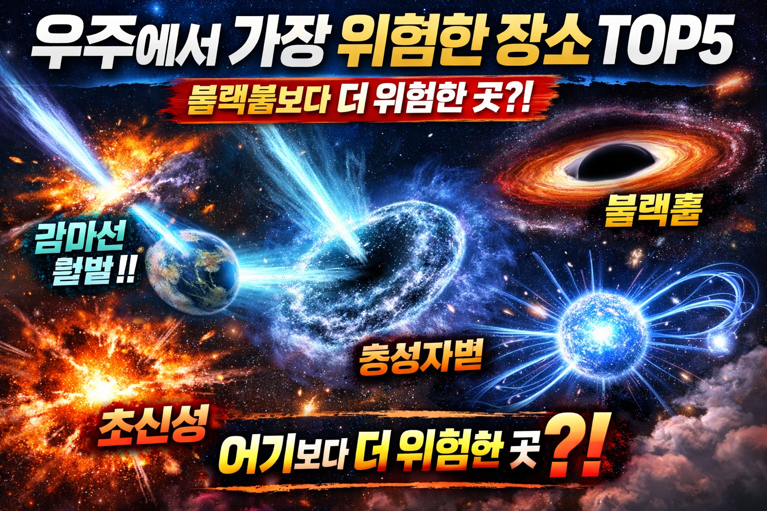 우주에서 가장 위험한 장소 TOP5 (블랙홀보다 더 위험한 곳 존재)