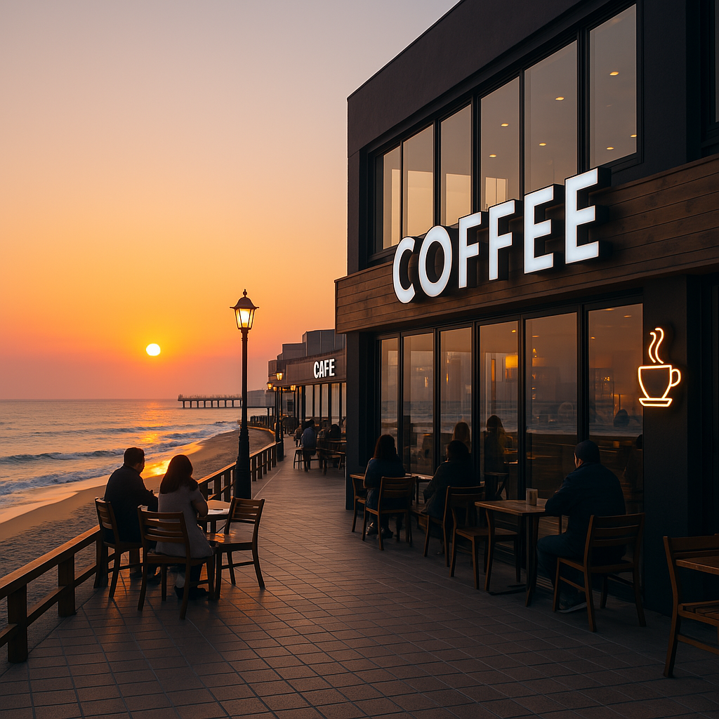 강릉 안목해변 커피거리