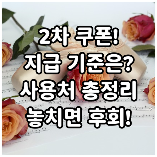 민생회복 2차 소비쿠폰, 지급 기준부..