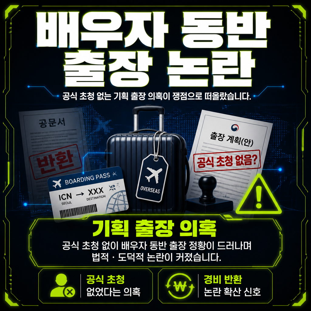 배우자 동반 출장 논란