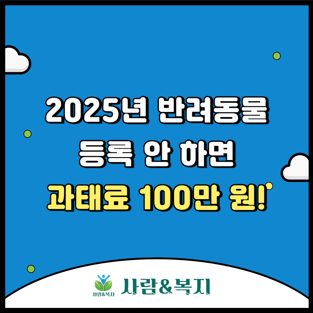 반려동물 등록 안 하면 과태료 100만 원!