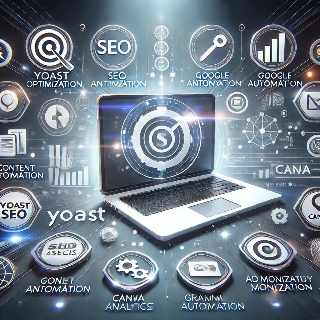 노트북 주변에 여러 툴들의 아이콘과 이름이 주변을 둘러싸고 있는 모습