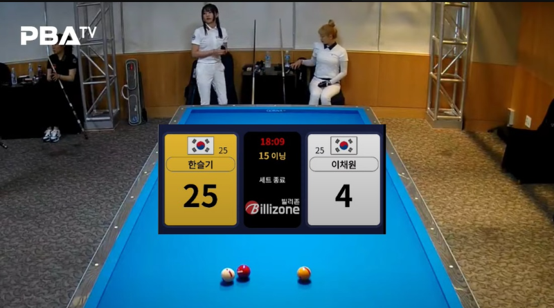 한슬기 당구선수의 경주 블루원리조트 LPBA챔피언십 예선전 4