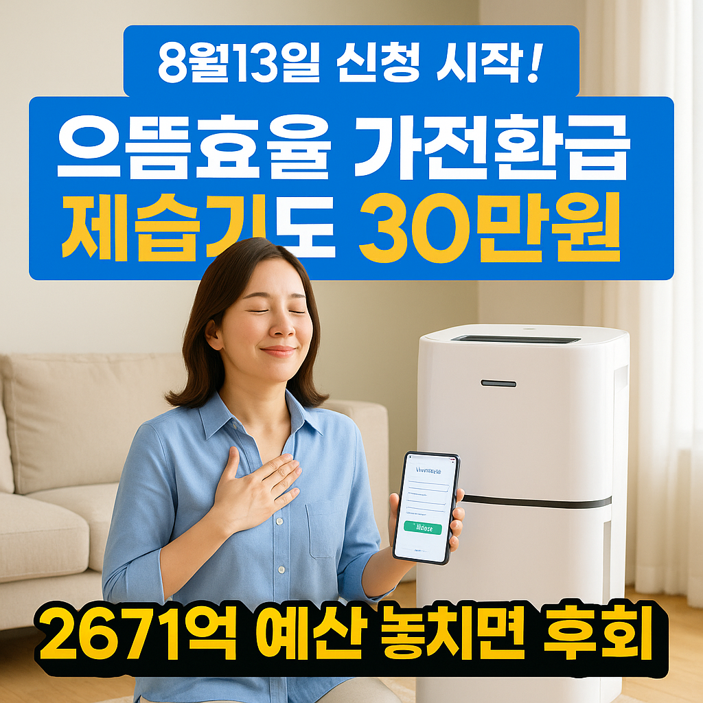 으뜸효율 가전환급 실전가이드! 제습기도 30만원 환급