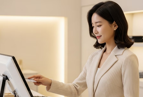 신용카드 사용하는 여자