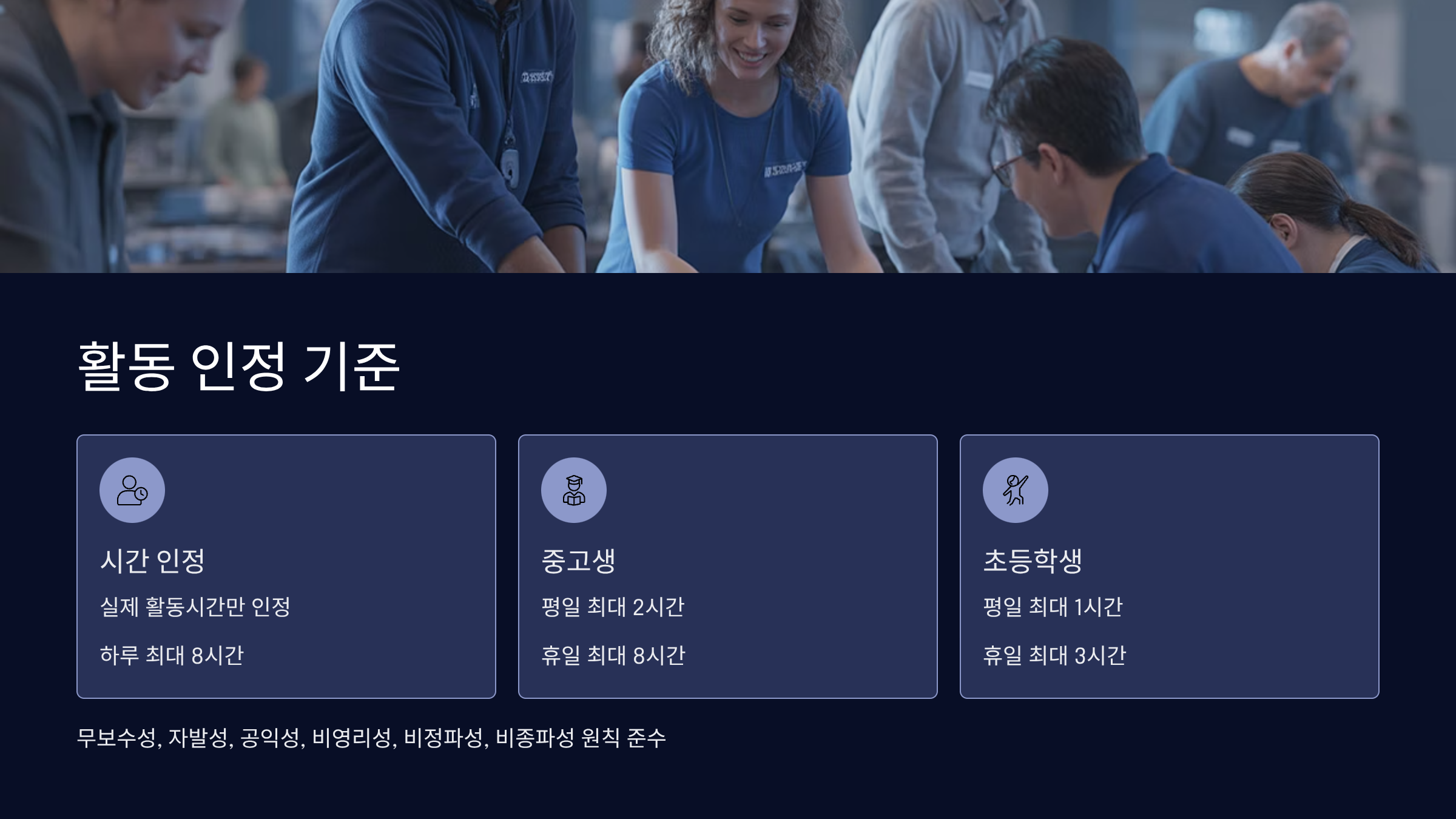 자원봉사 활동 인정 기준과 실적 관리