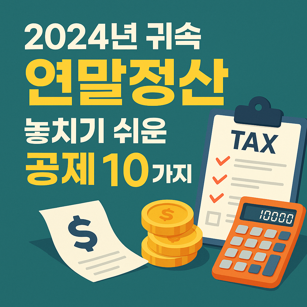 2024년 귀속 연말정산 공제 항목 10가지 요약 썸네일
