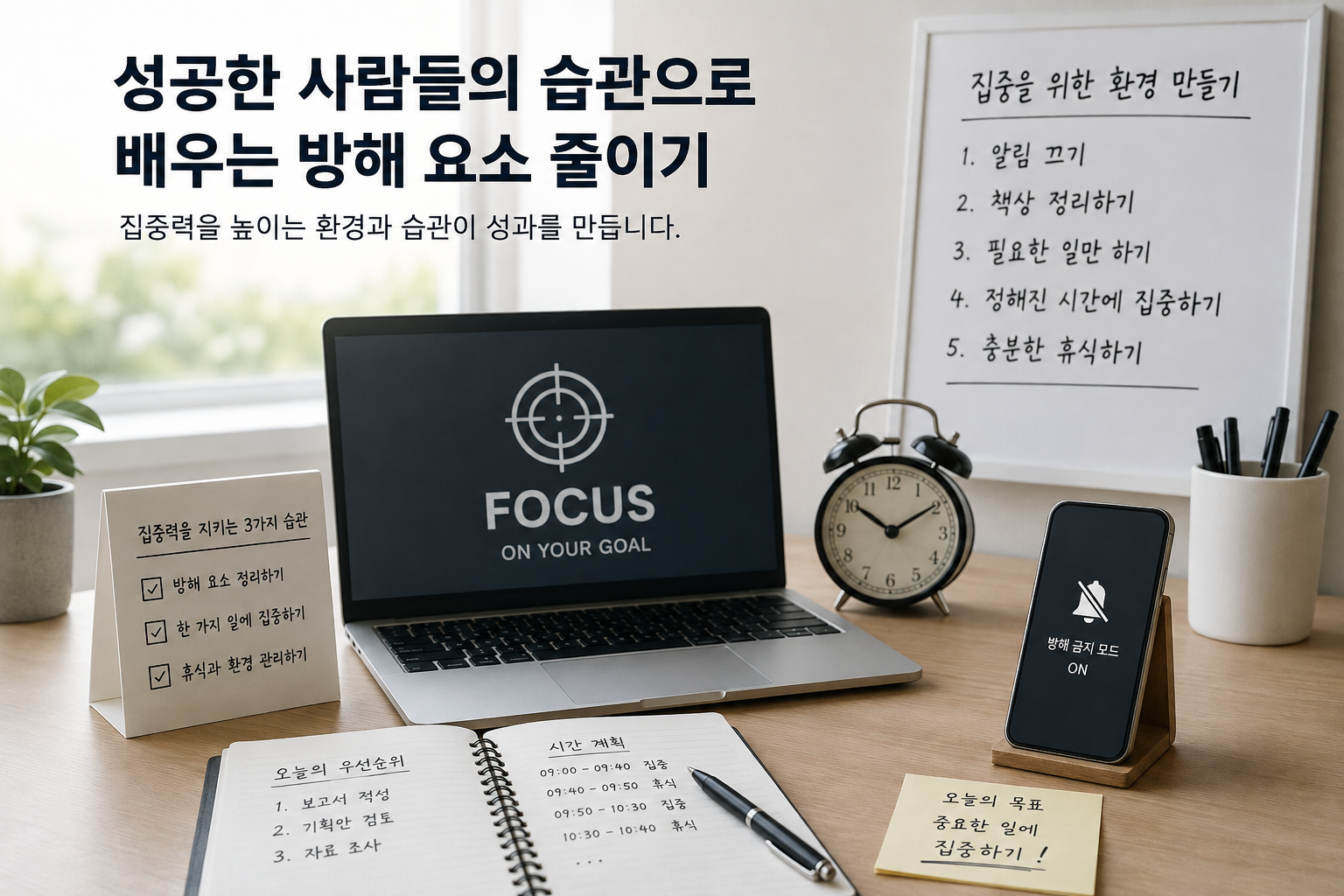성공한 사람들의 습관으로 배우는 방해 요소 줄이기