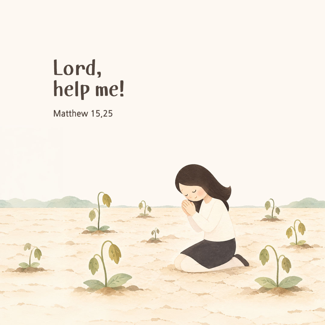 Today's Bible verse card Matthew 15,25 scripture image