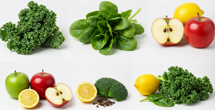 장 디톡스에 좋은 다양한 채소와 과일