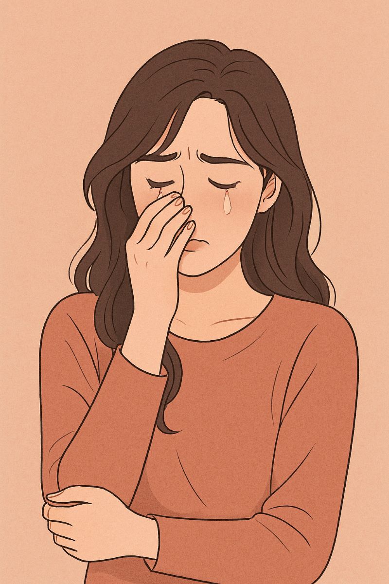 울음을 참는 꿈 – 감정 억제의 상징