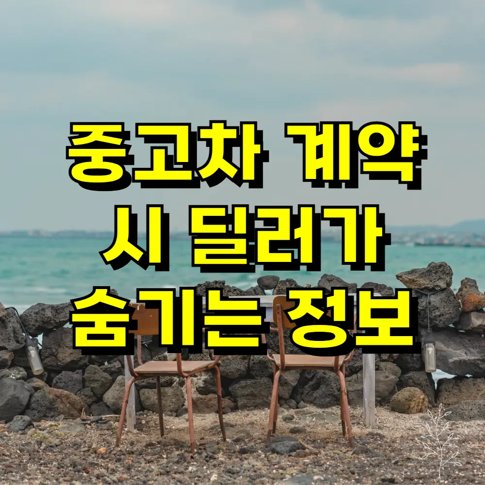 중고차 계약 시 딜러가 숨기는 정보