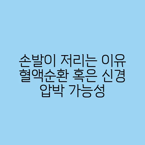 손발이 저리는 이유 혈액순환 혹은 신경 압박 가능성