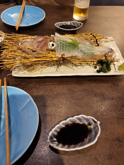 후쿠오카 오징어 회 안주사진