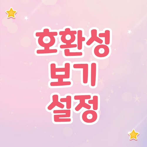 호환성보기 설정