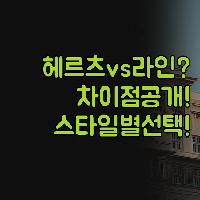 헤르츠 호텔 라인호텔 차이점 장점 여..