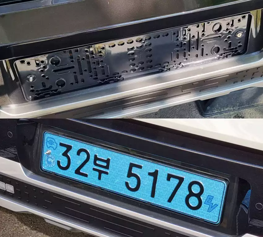 뒤 번호판 가드를 끼고 번호판을 고정하던 모습입니다.