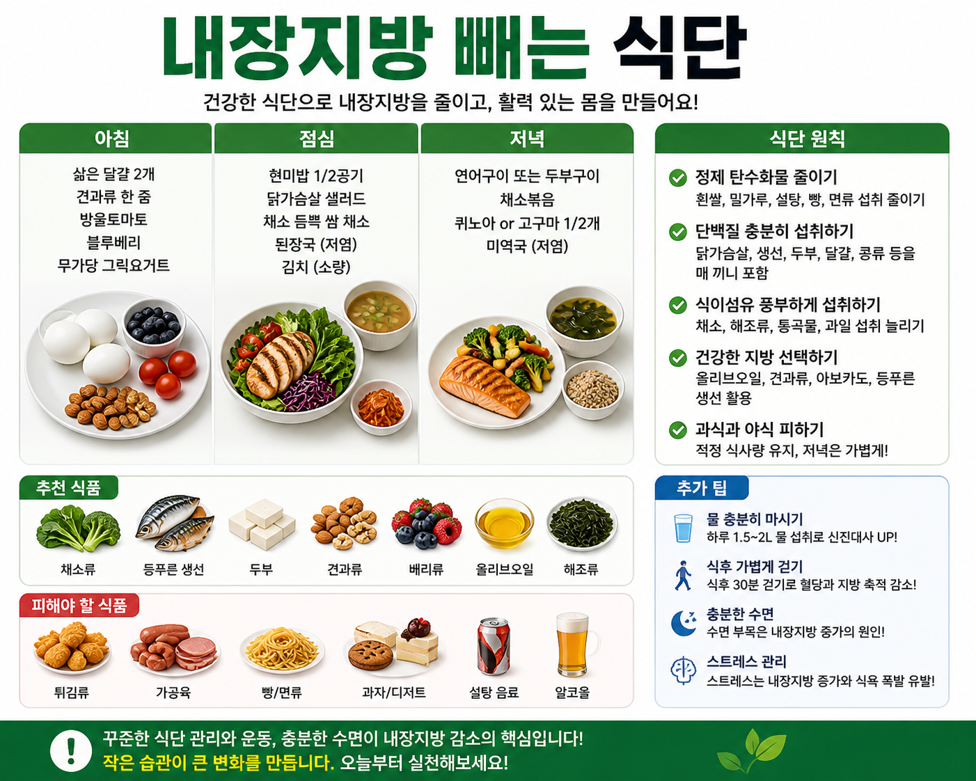 내장지방 빼는 식단