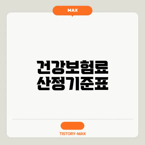 건강보험료 산정기준표