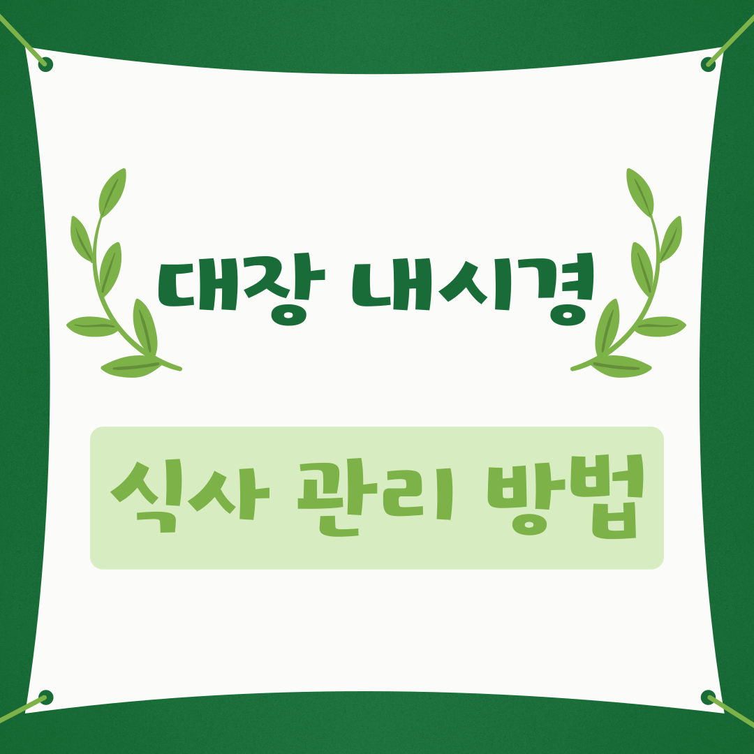 대장 내시경 식사 관리 방법