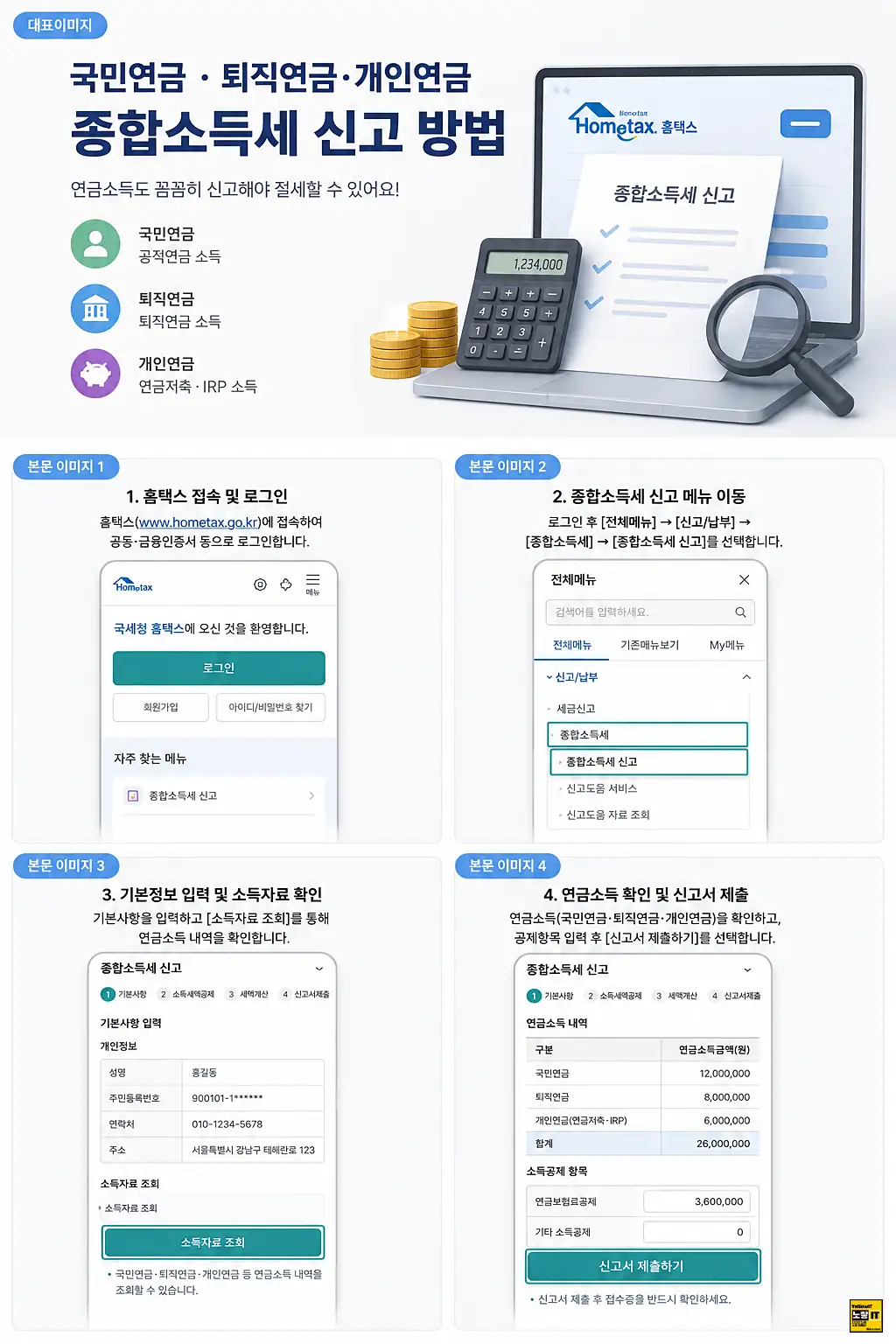 65세 연금 세금 2026|국민연금·퇴직연금·개인연금 종합소득세 신고방법