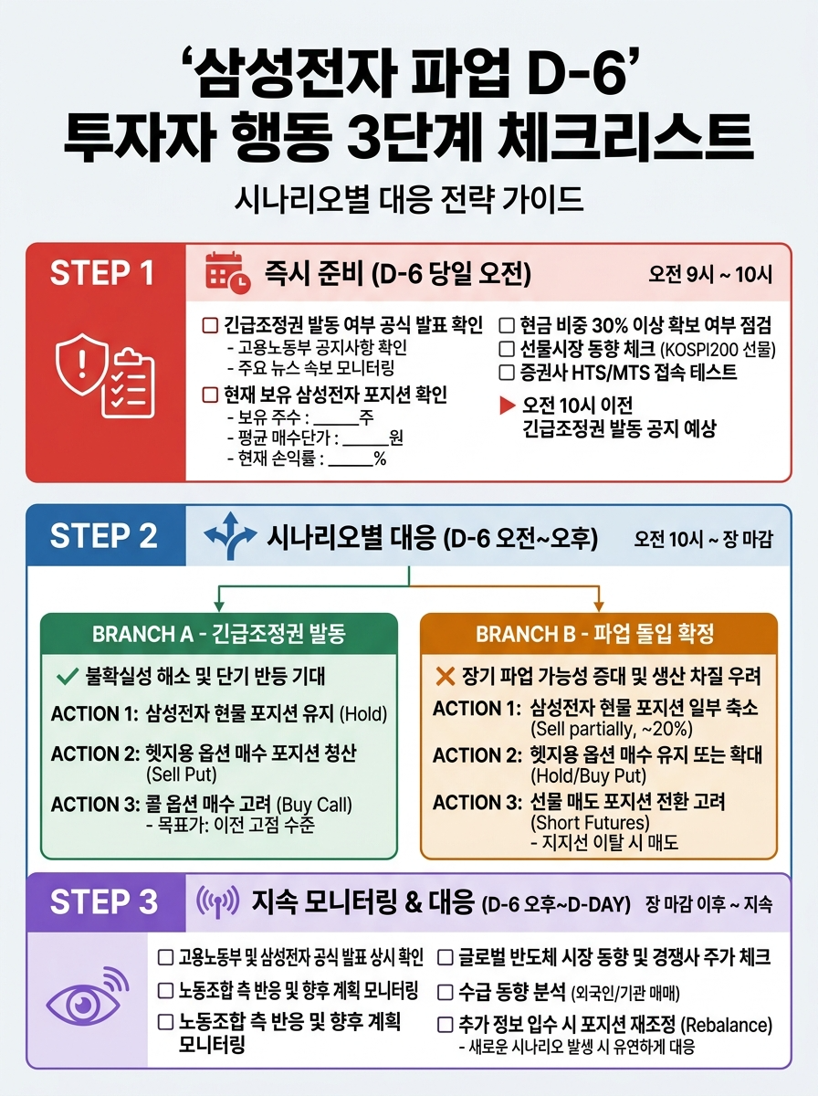 삼성전자 파업 D-6, 3단계 투자자 대응 매뉴얼