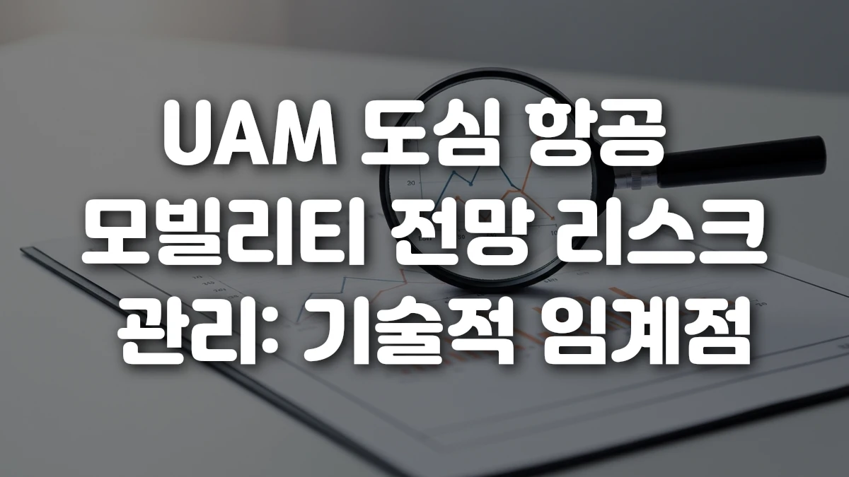 UAM 도심 항공 모빌리티 전망 리스크 관리 기술적 임계점