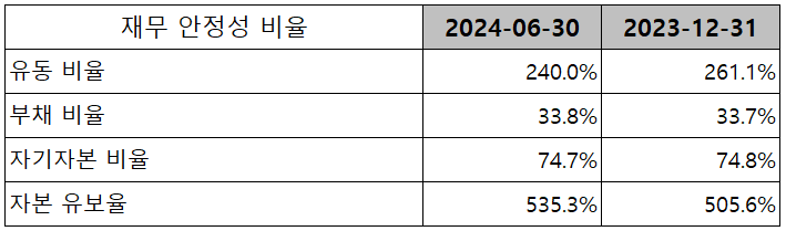 해성디에스 - 재무 안정성 비율